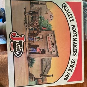 Vintage Black Leather Justin Boot Company Fort Worth, Texas- Size 6.5